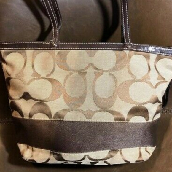 Coach Signature Stripe Tote - Picture 2 of 2